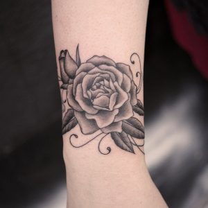 Black Rose Tattoo on Wrist