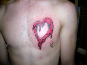 Broken Heart Chest Tattoo