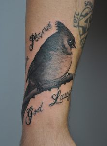 Cardinal Tattoo Black