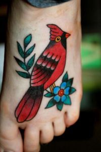 Cardinal Tattoo on Foot