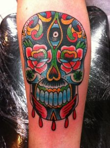 Colorful Candy Skull Tattoos