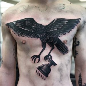 Crow Chest Tattoo