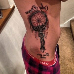 Dreamcatcher Rib Cage Tattoos