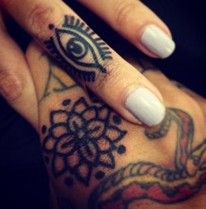 Evil Eye Finger Tattoo