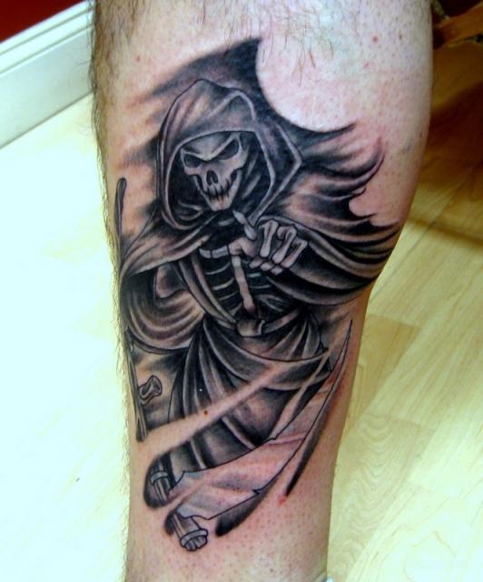 Evil Reaper Tattoo On Arm