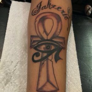 Eye of Horus and Ankh Tattoo