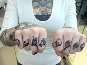 Female Knuckle Tattoos