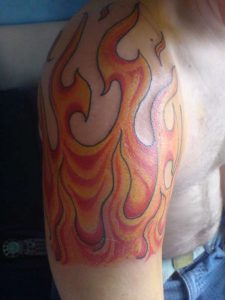 Fire Tattoos on Arms