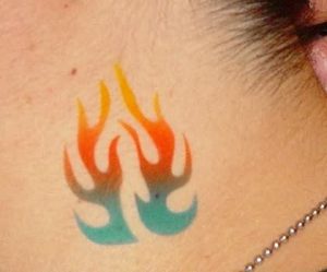 Fire Tattoos on Neck