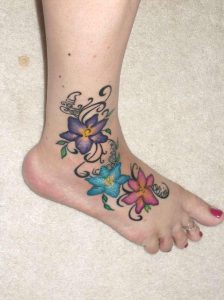 Floral Foot Tattoos