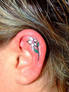 Flower Ear Tattoo