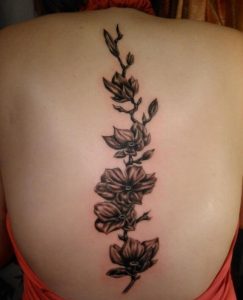 Flower Spine Tattoo