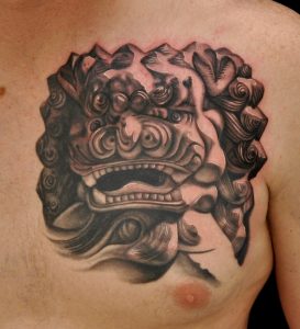 Foo Dog Head Tattoo