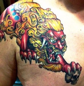 Foo Dog Tattoo Design