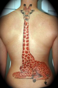 Giraffe Tattoo on Back