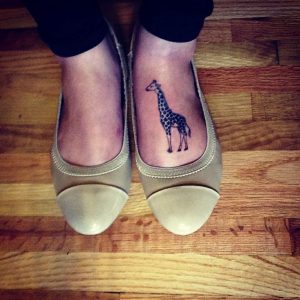 Giraffe Tattoo on Foot