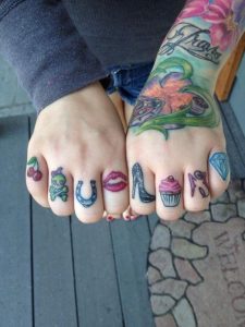 Girly Knuckle Tattoos