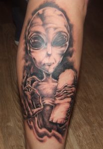 Grey Alien Tattoo
