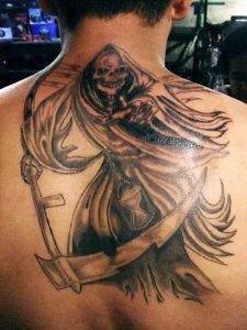 Grim Reaper Back Tattoo