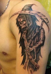 Grim Reaper Tattoos Half Sleeves