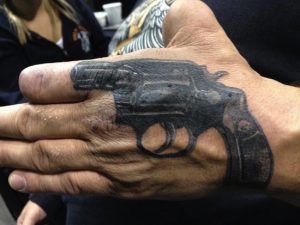 Gun Tattoo on Hand