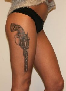 Gun Tattoos on Leg