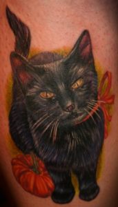 Halloween Black Cat Tattoo