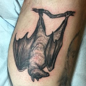 Hanging Bat Tattoo