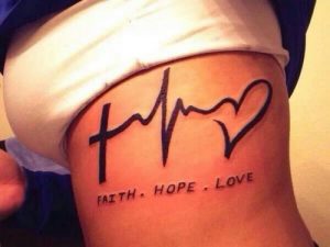 Heartbeat Tattoos on Ribs