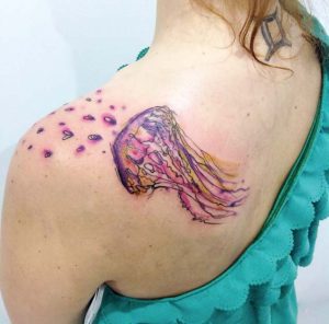 Jellyfish Back Tattoo