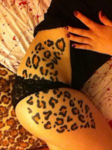  Leopard Print Hip Tattoo