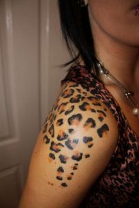 Leopard Print Shoulder Tattoo