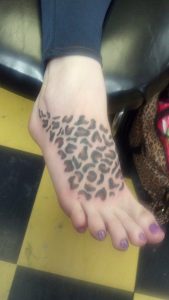 Leopard Print Tattoo on Foot