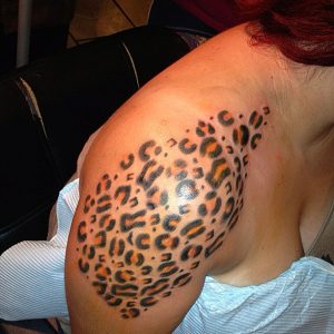 Leopard Print Tattoo on Shoulder