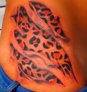 Leopard Print Tattoos on Lower Back