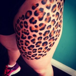 Leopard Print Thigh Tattoo