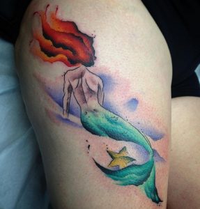 Little Mermaid Tattoos Watercolor