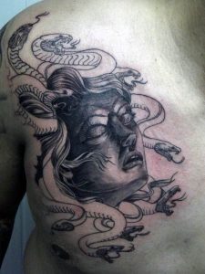 Medusa Chest Tattoo