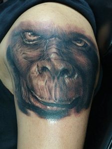 Monkey Face Tattoo