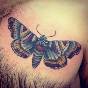 Moth Chest Tattoo