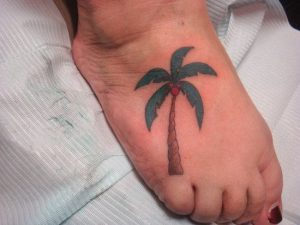 Palm Tree Tattoos on Foot