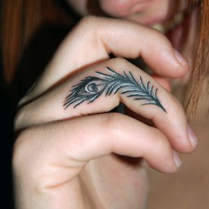 Peacock Feather Tattoo Black and White