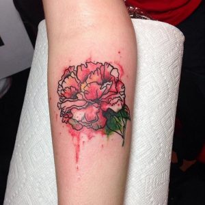 Peony Watercolor Tattoo