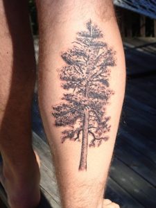 Pine Tree Tattoo Leg