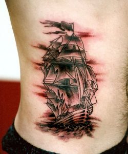 Pirate Ship Tattoo Design