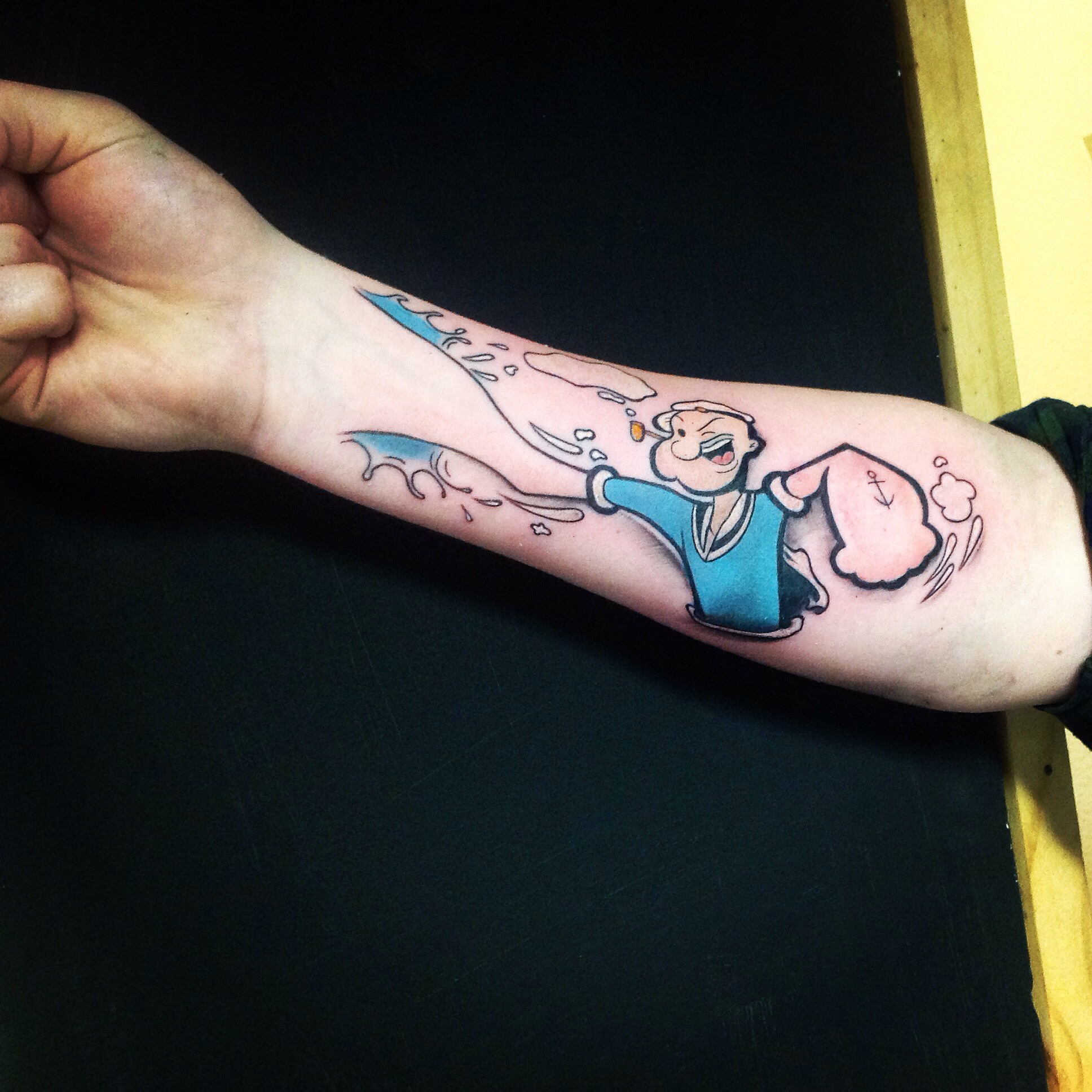 Popeye Tattoo on Arm.