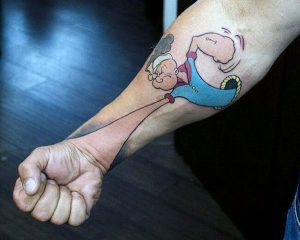 Popeye Tattoo on Forearm