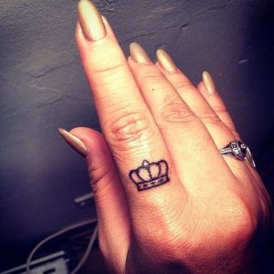 Queen Crown Tattoos on Finger