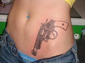 Revolver Hip Tattoos