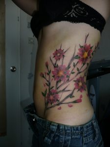 Rib Cage Flower Tattoos